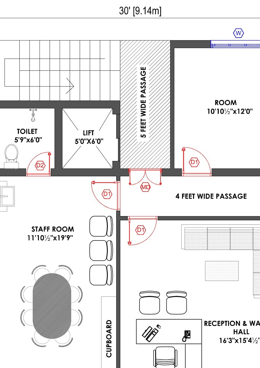 Duplex · 2400 SFT · 2D plan